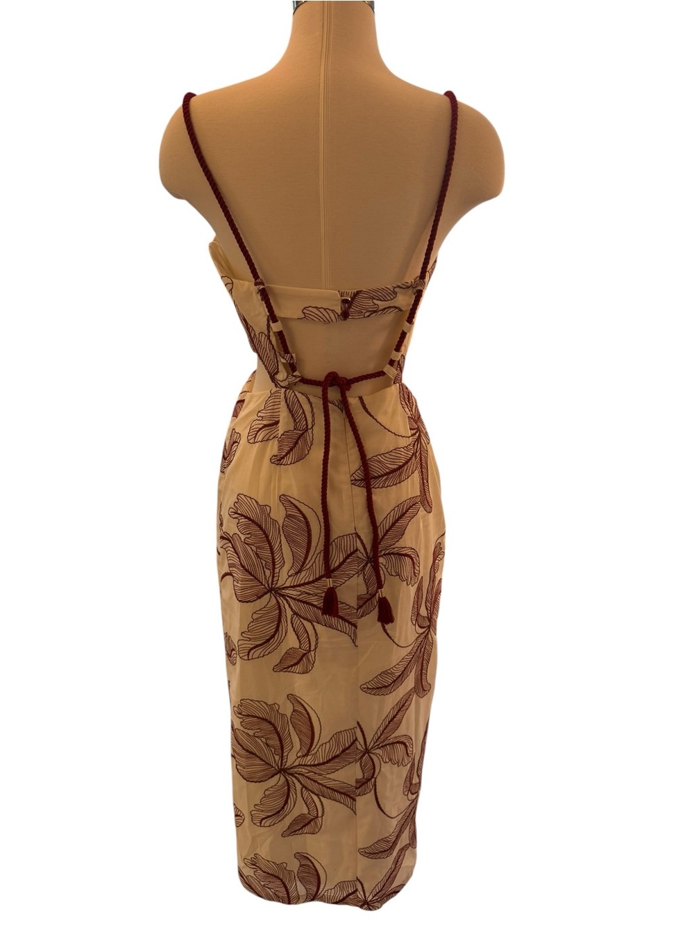 Zara Cut Out Embroidered Midi Dress - Picture 7 of 9